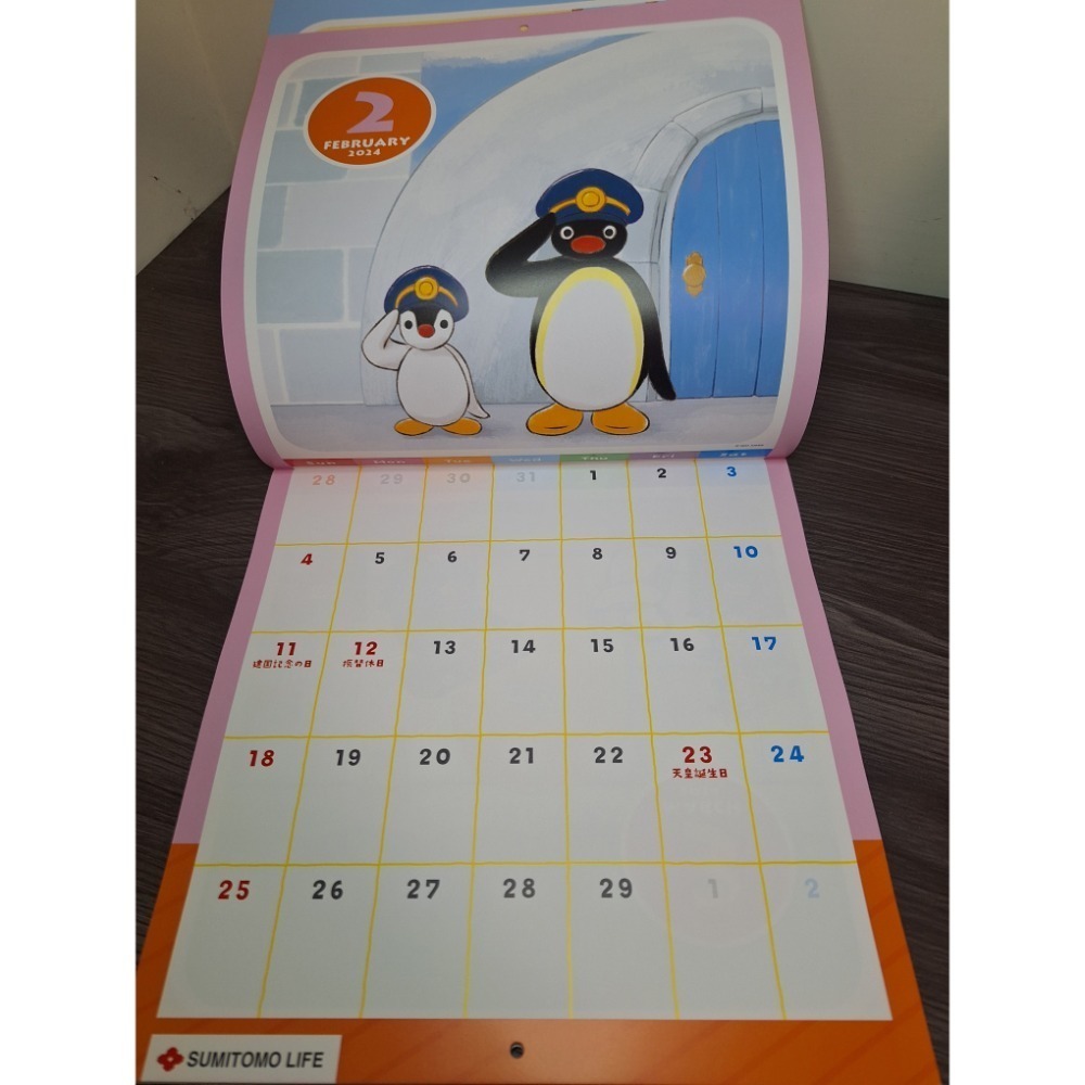 〈現貨〉日本 企鵝家族 pingu pinga 2024年 掛曆 月曆-細節圖4