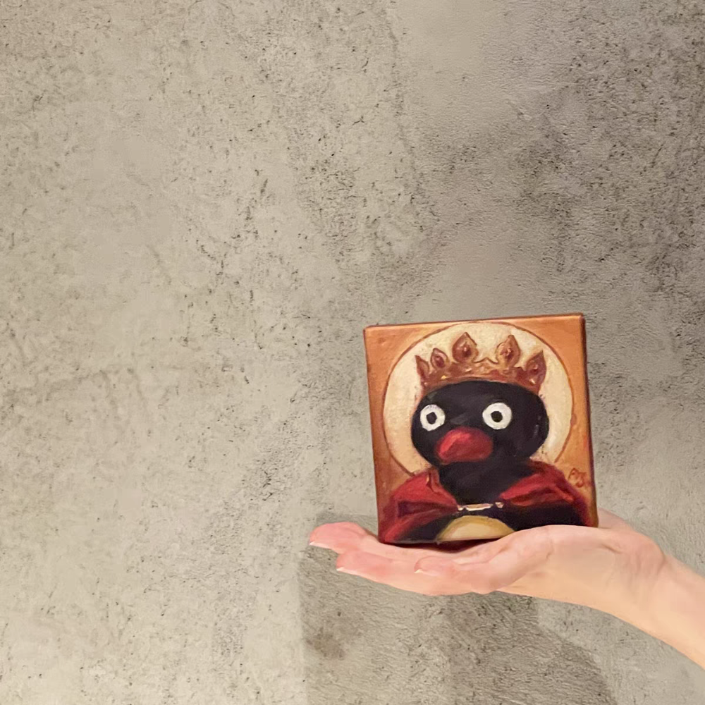 〈預購〉企鵝家族 pingu  藝術 無框畫 油畫-細節圖2