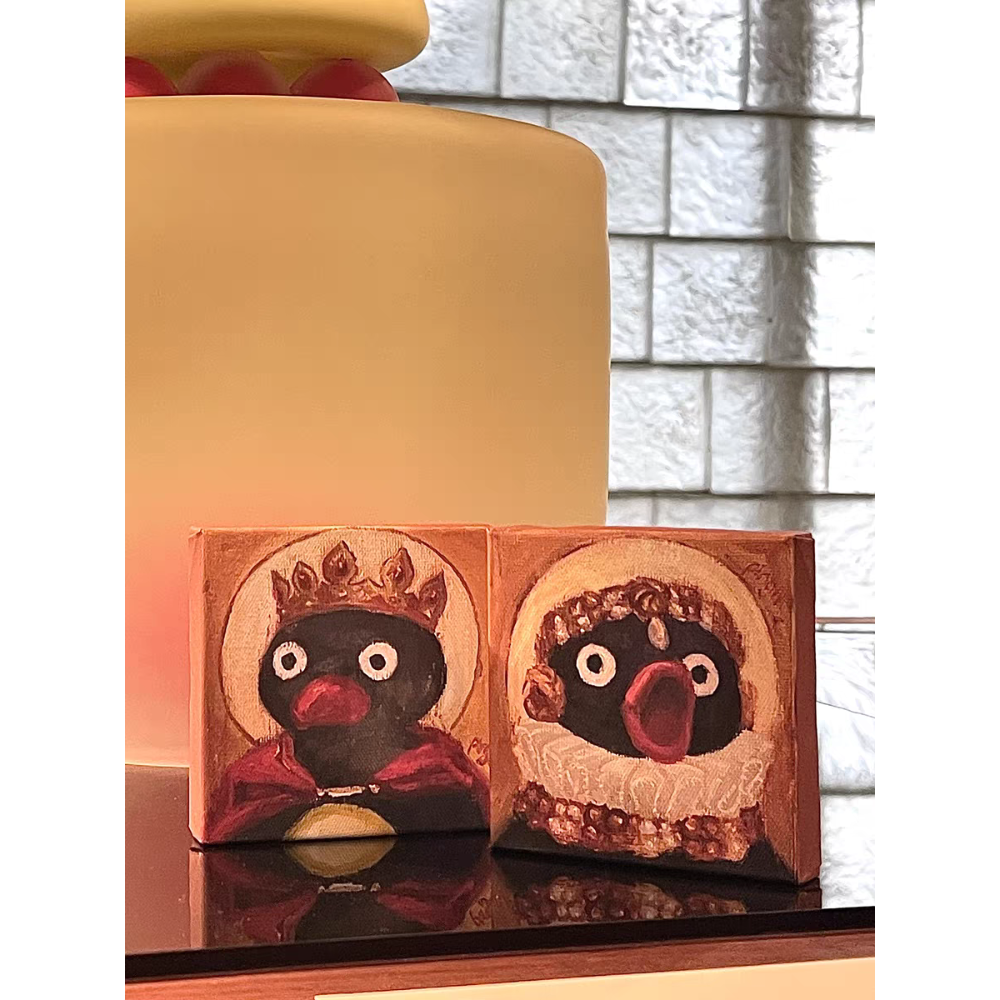 〈預購〉企鵝家族 pingu  藝術 無框畫 油畫-細節圖3