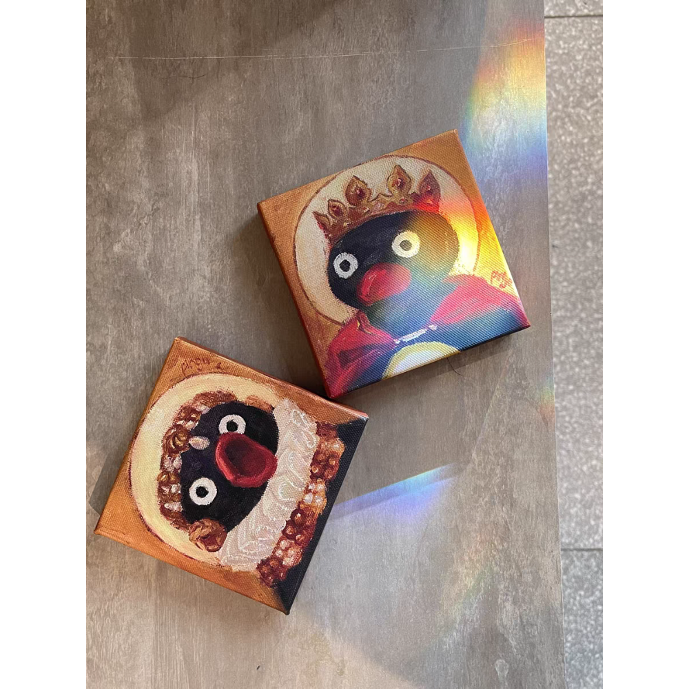 〈預購〉企鵝家族 pingu  藝術 無框畫 油畫-細節圖4