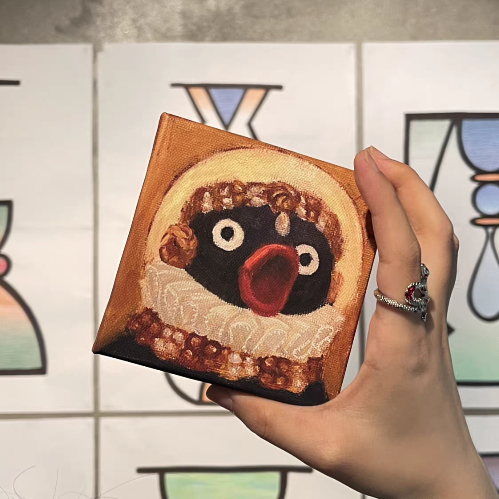 〈預購〉企鵝家族 pingu  藝術 無框畫 油畫-細節圖5