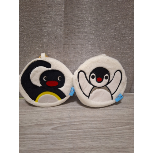 〈預購〉企鵝家族 pingu pinga 白色 圓形 絨毛 掛勾 零錢包 拉鏈包 收納包