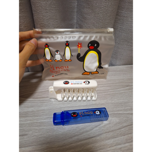 〈現貨〉日本 企鵝家族 pingu pinga 折疊梳 梳子 牙刷 外出包 旅行