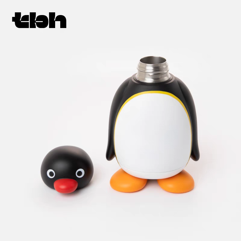 〈預購〉企鵝家族 pingu 保溫瓶 280ml 擺飾 保溫瓶套 斜背-細節圖3