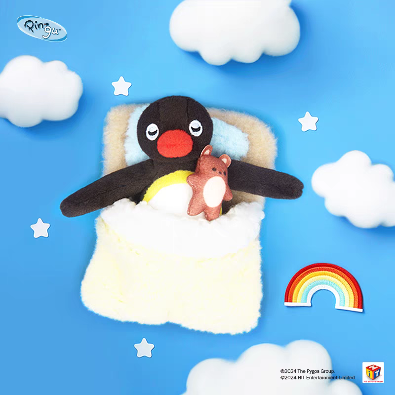 〈預購〉企鵝家族 pingu pinga 被窩睏睏 娃娃 睡覺 吊飾睡眠-細節圖2