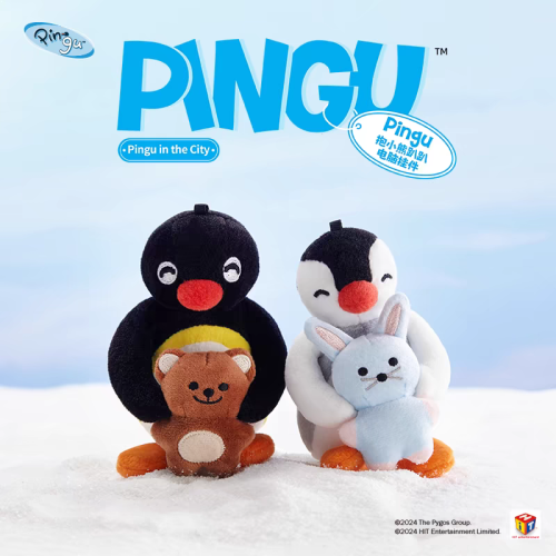 〈現貨〉企鵝家族 pingu 電腦掛件 娃娃吊飾 抱熊 抱兔