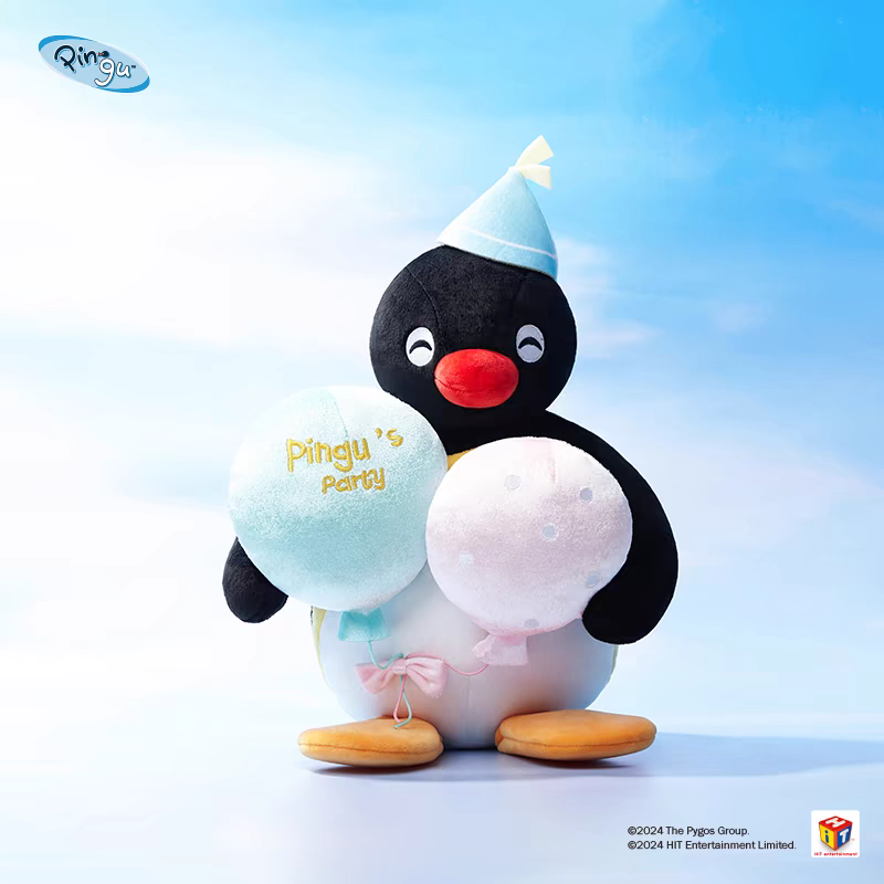 〈預購〉企鵝家族 pingu pinga 藍色 氣球 熱氣球 娃娃 吊飾 抱枕-細節圖2