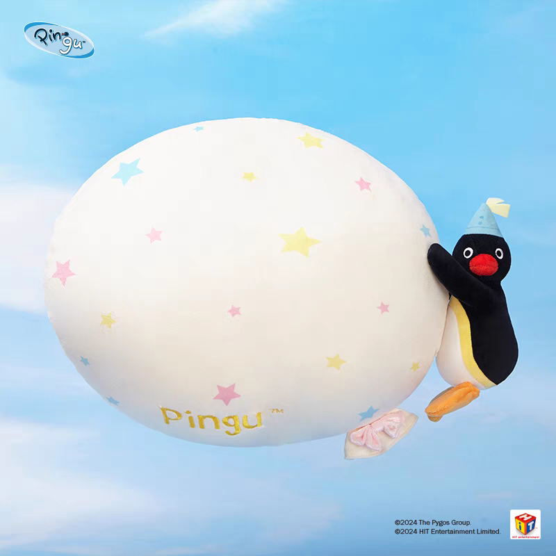 〈預購〉企鵝家族 pingu pinga 藍色 氣球 熱氣球 娃娃 吊飾 抱枕-細節圖4