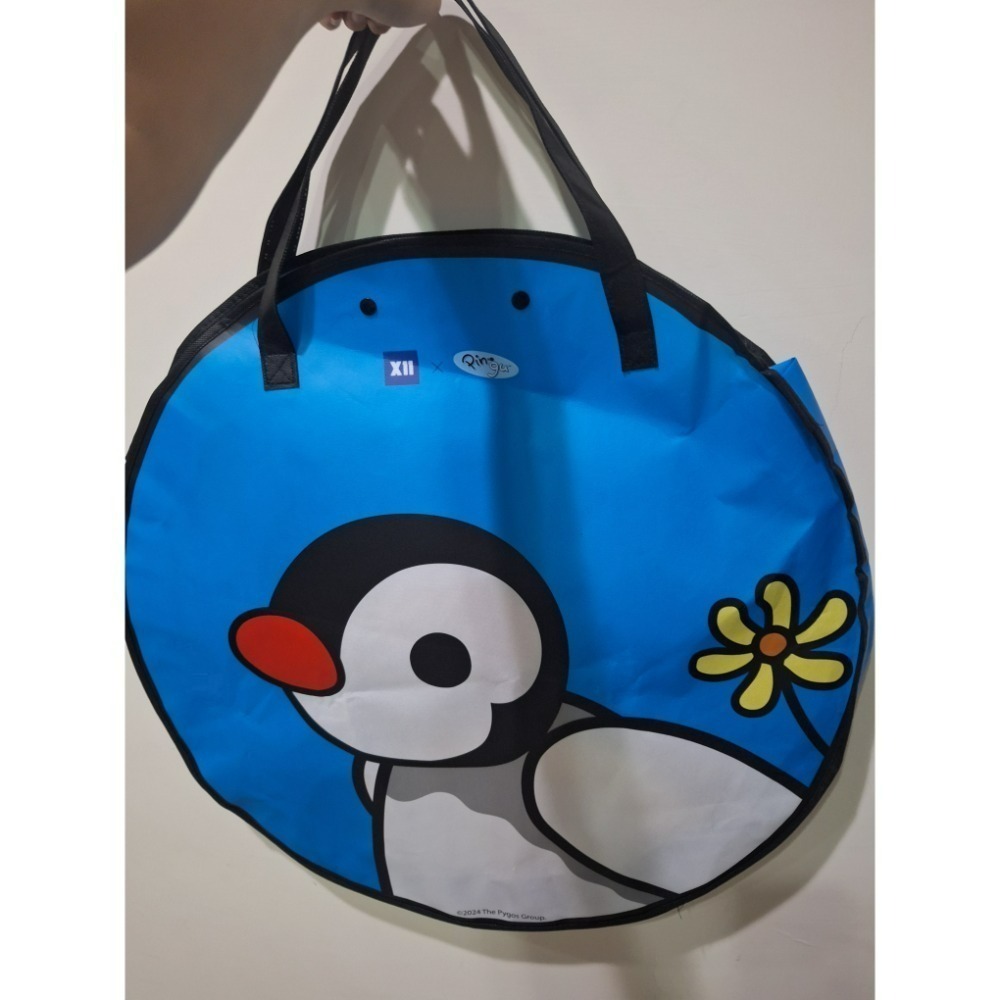 <現貨>Pingu 企鵝家族 圓形大手提袋 環保袋 購物袋-細節圖2
