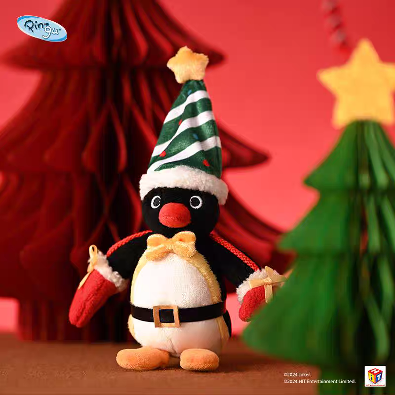 〈現貨〉企鵝家族 pingu 聖誕節 聖誕樹 裝飾 聖誕老人 娃娃 吊飾-細節圖2