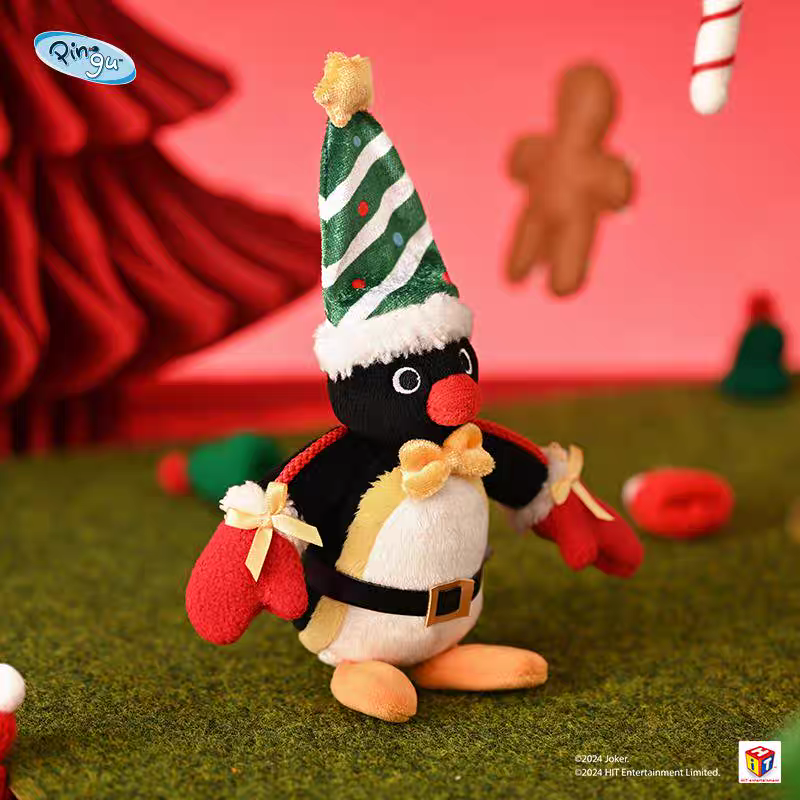 〈現貨〉企鵝家族 pingu 聖誕節 聖誕樹 裝飾 聖誕老人 娃娃 吊飾-細節圖3