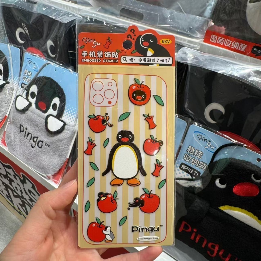 〈部分現貨〉企鵝家族 pingu pinga 新年 手機殼貼紙 柿子 蘋果 柳橙-細節圖3