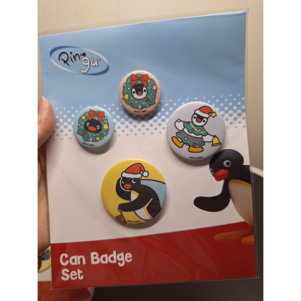 〈現貨〉韓國 企鵝家族 pingu pinga 四入徽章組 別針 裝飾-聖誕