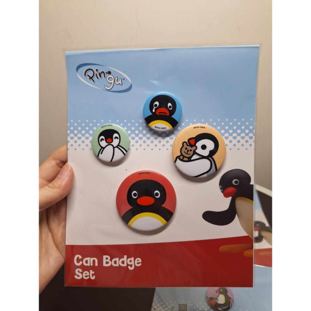 〈現貨〉韓國 企鵝家族 pingu pinga 四入徽章組 別針 裝飾-規格圖3
