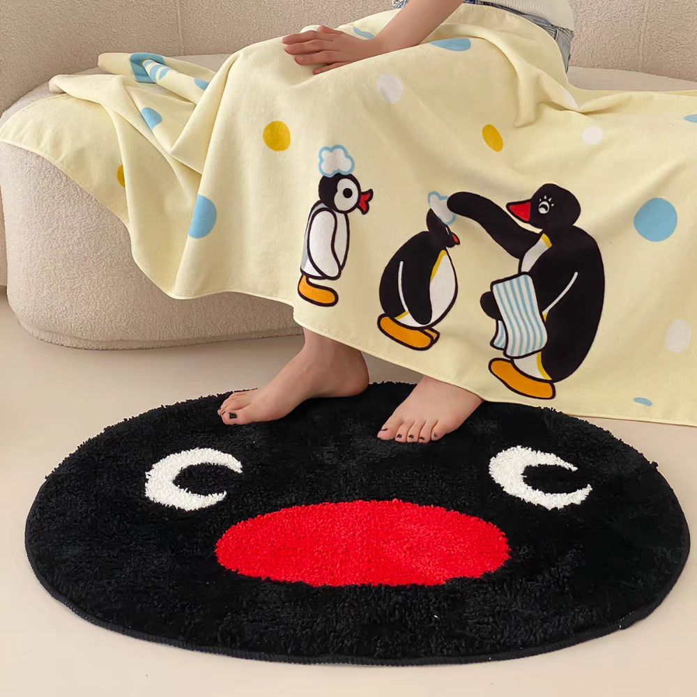 〈預購〉企鵝家族 pingu 大頭 地墊 地毯 67x80cm-細節圖5