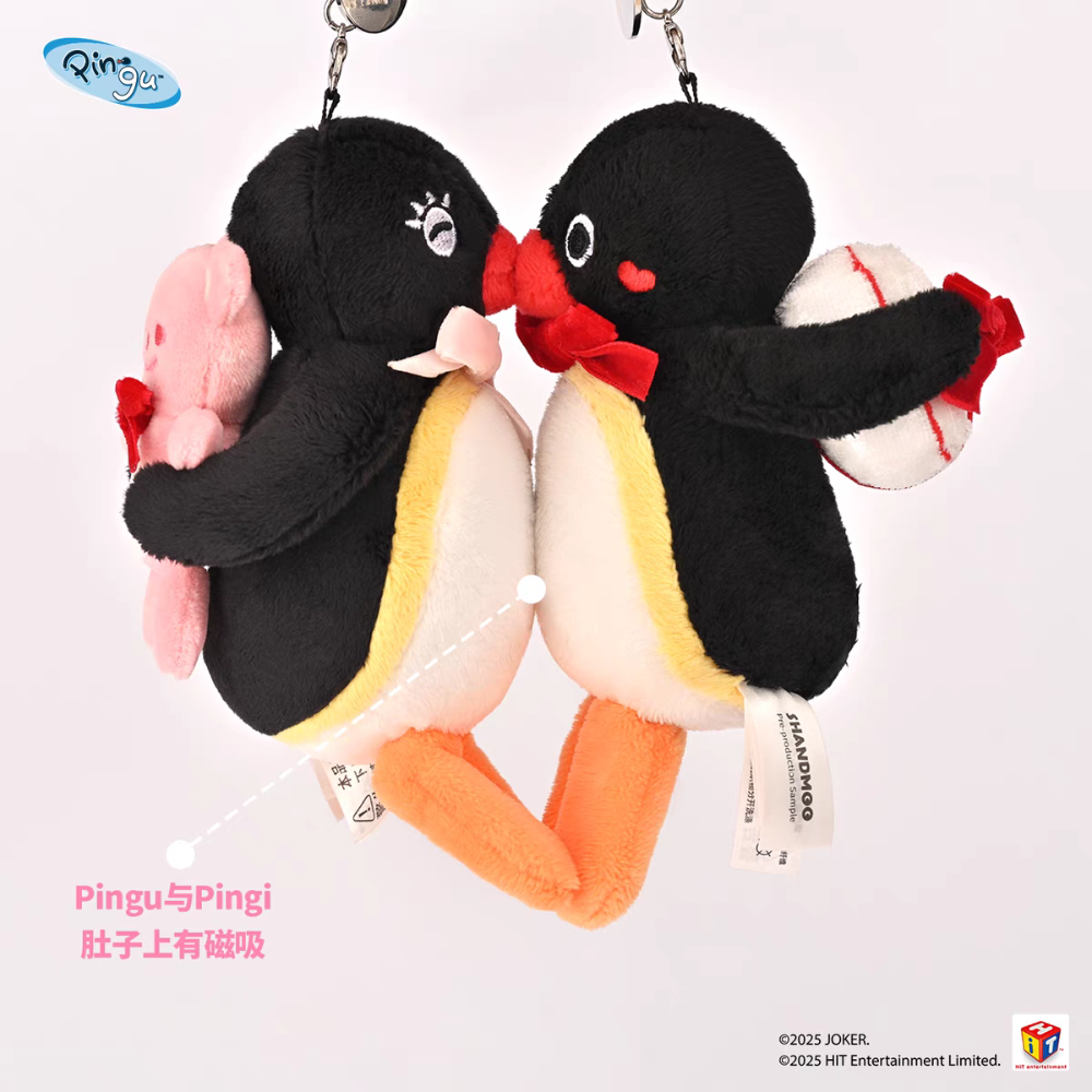 〈現貨〉企鵝家族 pingu pingi 情侶 磁吸 娃娃 吊飾 組合 情人節 520 送禮 禮物-細節圖4