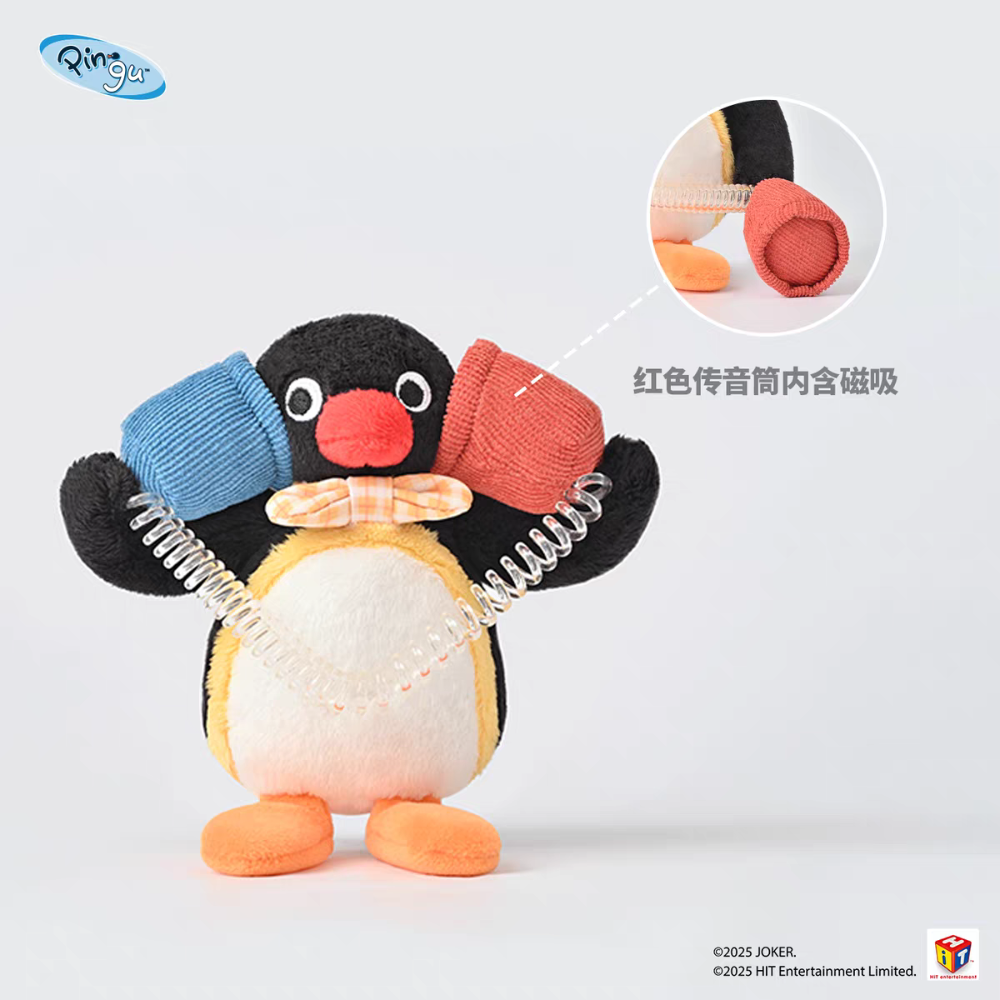 《預購》企鵝家族 pingu 通訊系列 字母G omg 傳聲筒 娃娃吊飾 鑰匙圈-細節圖4