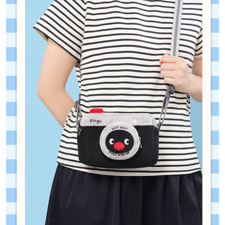 《預購》pingu 企鵝家族 相機造型 斜背包 相機包 隨身包 外出包 包包-細節圖2