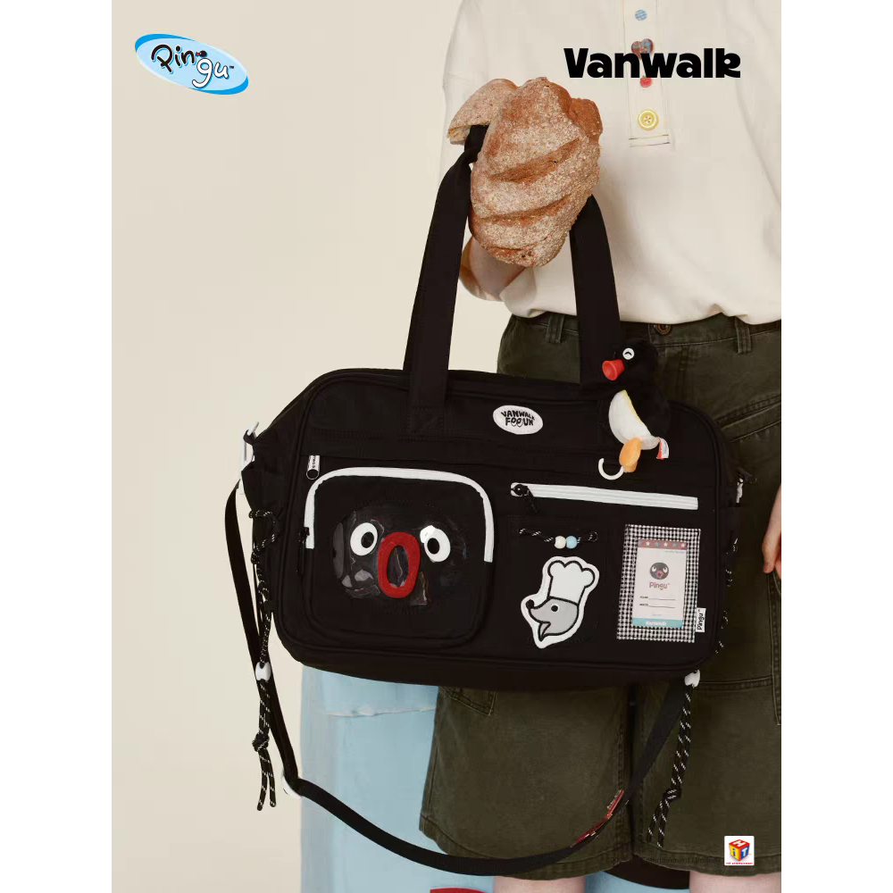 〈預購〉企鵝家族 pingu pinga 相機造型 行李袋 肩背包 斜背包-細節圖3
