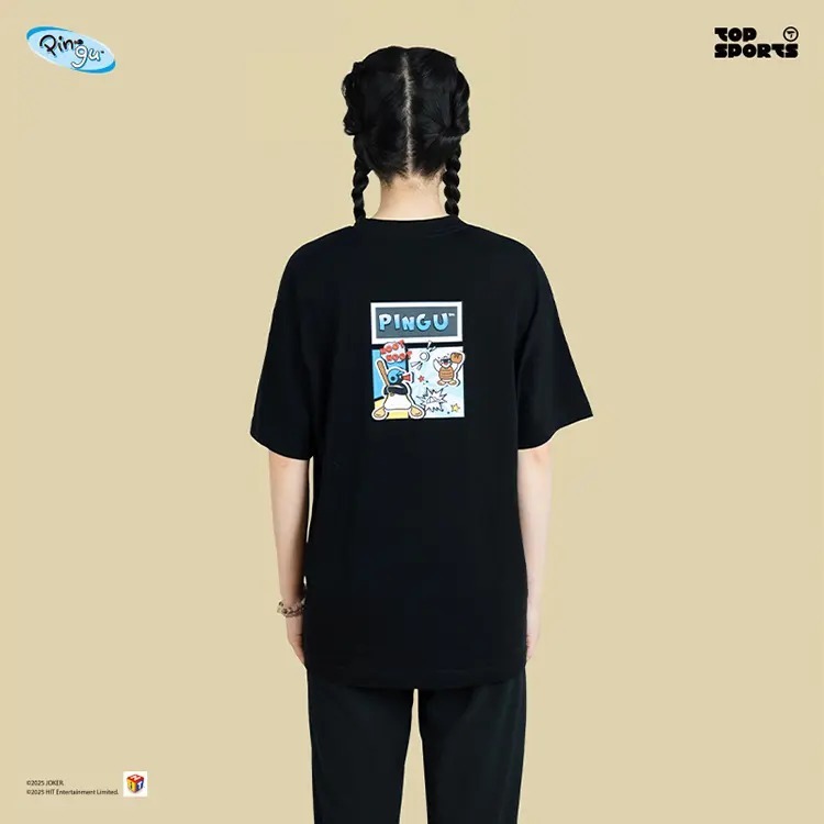 《預購》企鵝家族 pingu 棒球漫畫 衣服 短袖 短T 黑T 白T-細節圖5