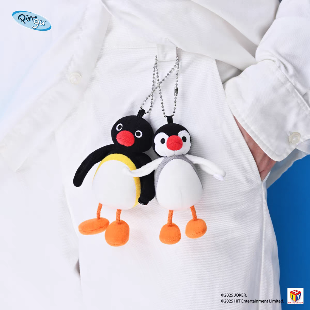 〈預購〉企鵝家族 pingu pinga rubby 小腳 娃娃 吊飾 鑰匙圈 3入組-細節圖2