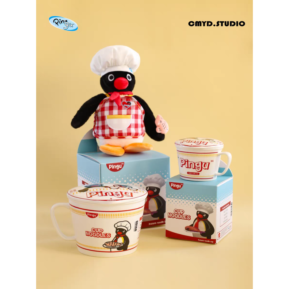 〈預購〉企鵝家族 pingu 泡麵碗造型 陶瓷碗 馬克杯 280ML 1000ML-細節圖2