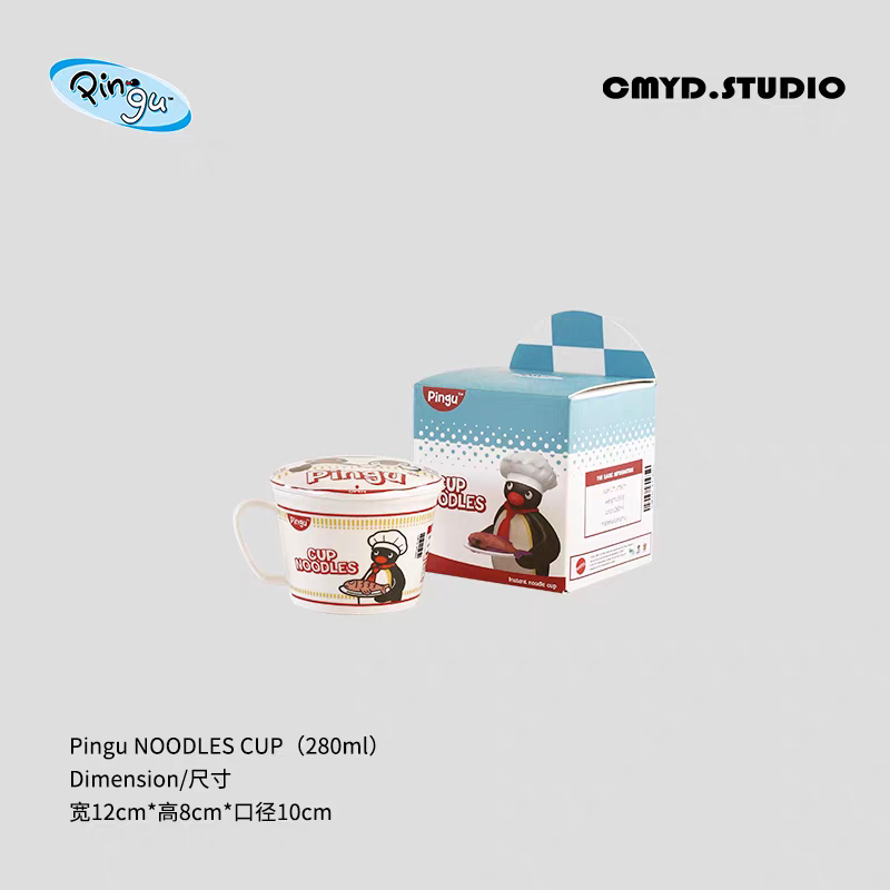 〈預購〉企鵝家族 pingu 泡麵碗造型 陶瓷碗 馬克杯 280ML 1000ML-規格圖8