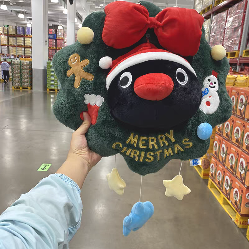 〈預購〉企鵝家族 pingu 聖誕花圈 50cm 娃娃 擺飾 擺件 裝飾-細節圖3