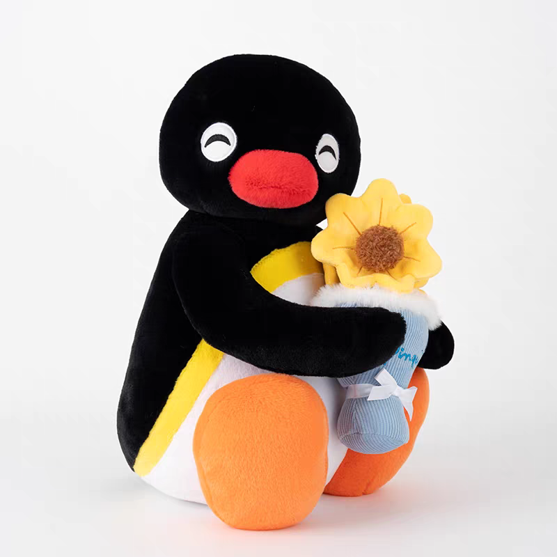 〈預購〉企鵝家族 pingu pinga 手拿 向日葵 30cm 娃娃-規格圖4