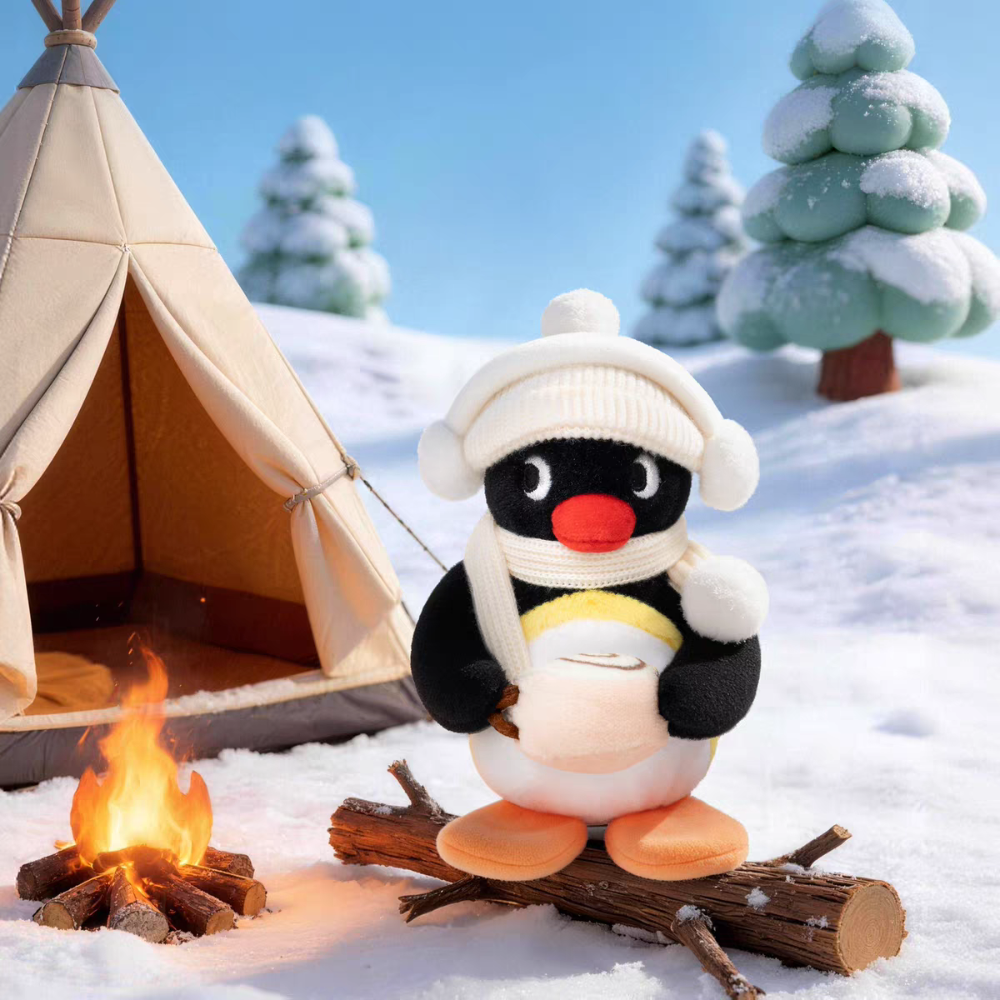 〈預購〉企鵝家族 pingu 溫暖冬日系列 麋鹿 雪人 咖啡 冬季 娃娃吊飾 鑰匙圈 12cm-細節圖3