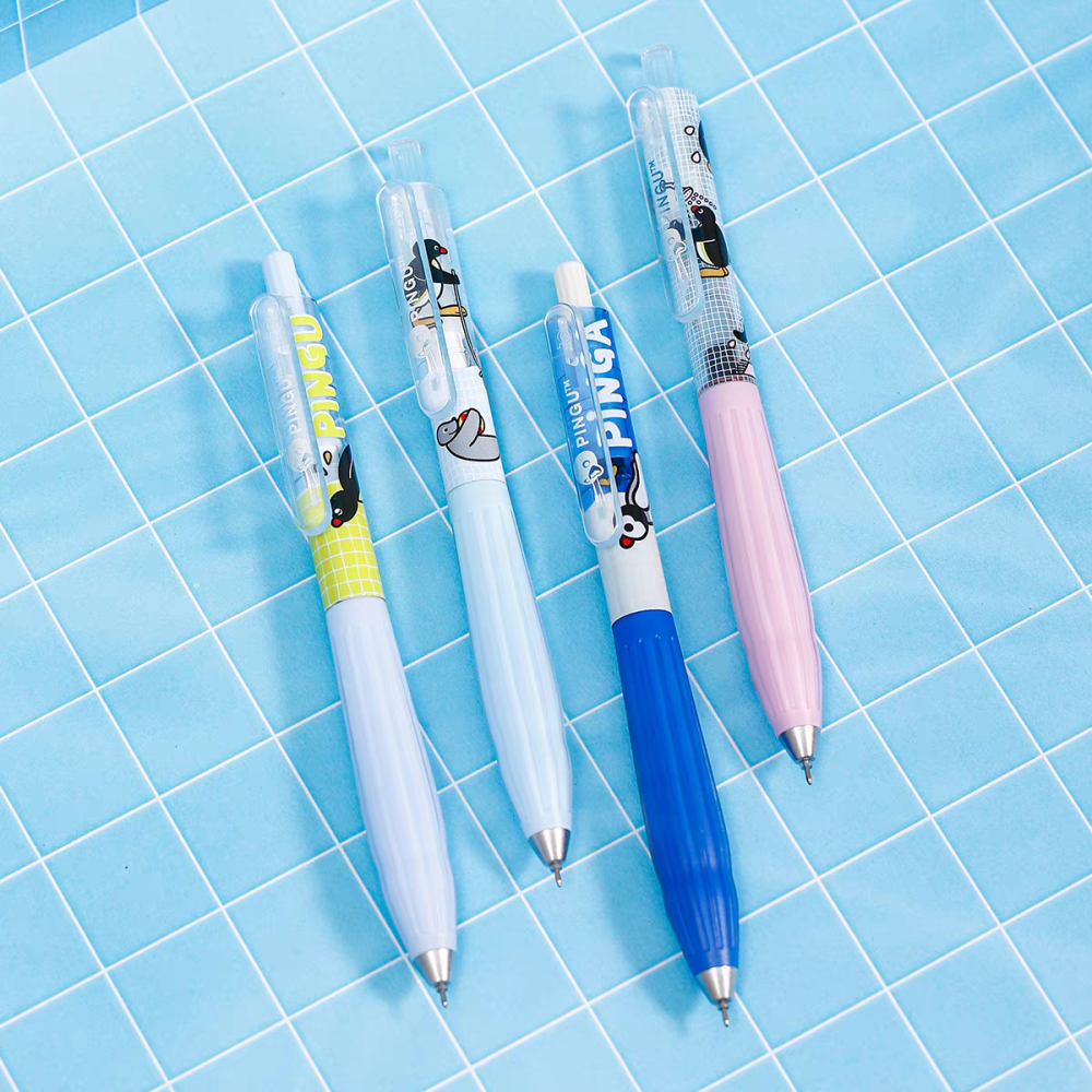 〈預購〉企鵝家族 pingu pinga 泳池派對 原子筆5入套裝 黑筆-細節圖3