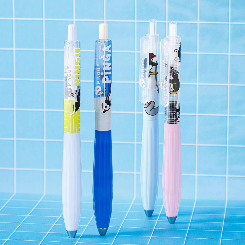 〈預購〉企鵝家族 pingu pinga 泳池派對 原子筆5入套裝 黑筆-細節圖4