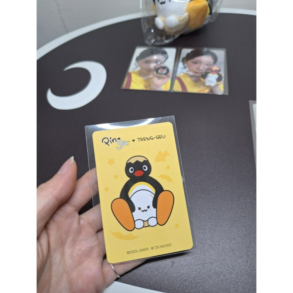 《現貨》韓國 泰蛋 泰妍 企鵝家族 pingu 娃娃 吊飾 鑰匙圈 明星小卡-細節圖4