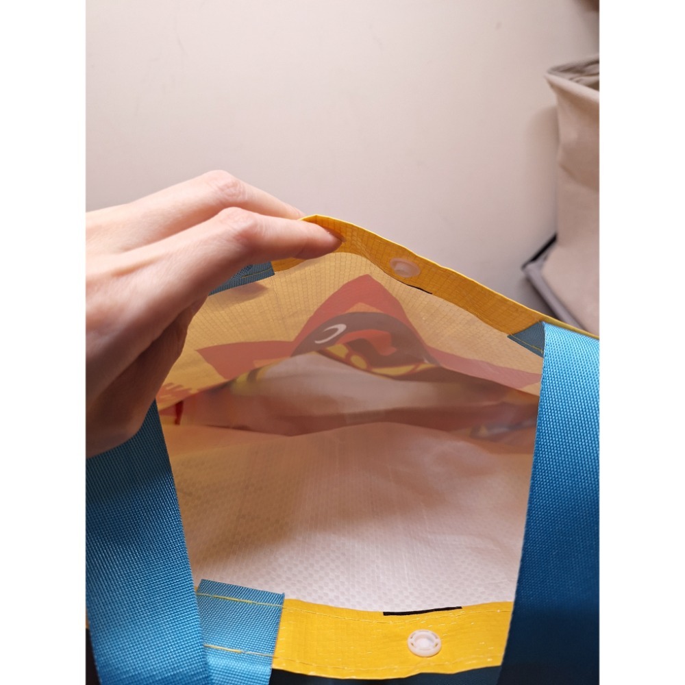 〈現貨〉企鵝家族 pingu 快閃店限定 紅溫系列 編織袋 購物袋 手提袋 肩背袋 環保袋-細節圖3