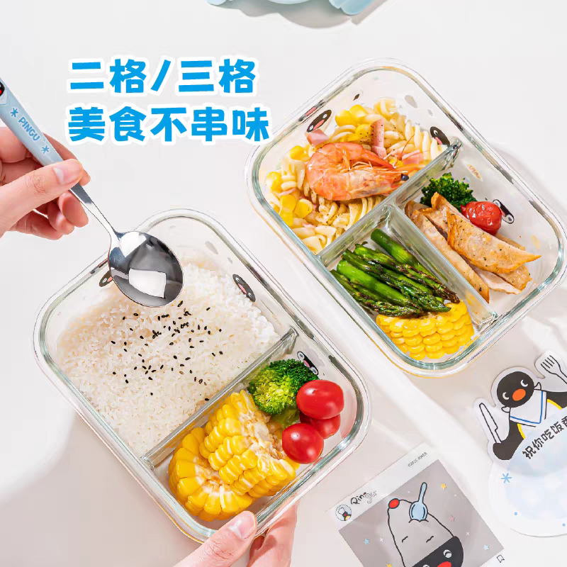 〈預購〉企鵝家族 pingu pinga 玻璃 保鮮盒 微波盒 收納盒-細節圖5