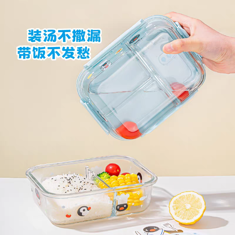 〈預購〉企鵝家族 pingu pinga 玻璃 便當盒 保鮮盒 微波盒 收納盒-細節圖3