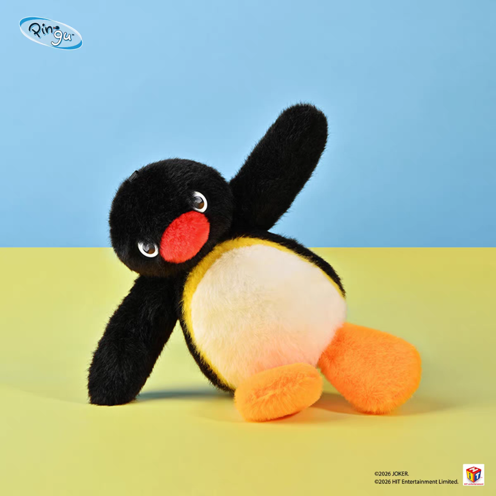 〈預購〉企鵝家族 pingu 炸毛 刺毛 娃娃 吊飾 12.5cm-細節圖2
