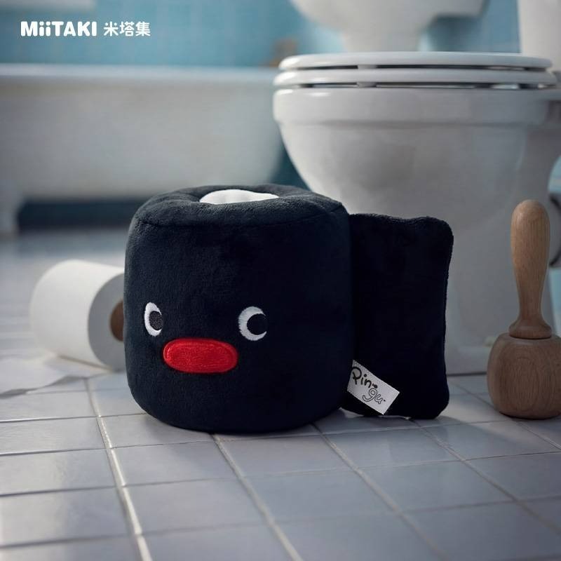 〈預購〉企鵝家族 pingu 廁所造型 紓壓 衛生紙 馬桶 通馬桶 搋子 娃娃 捏捏-細節圖2