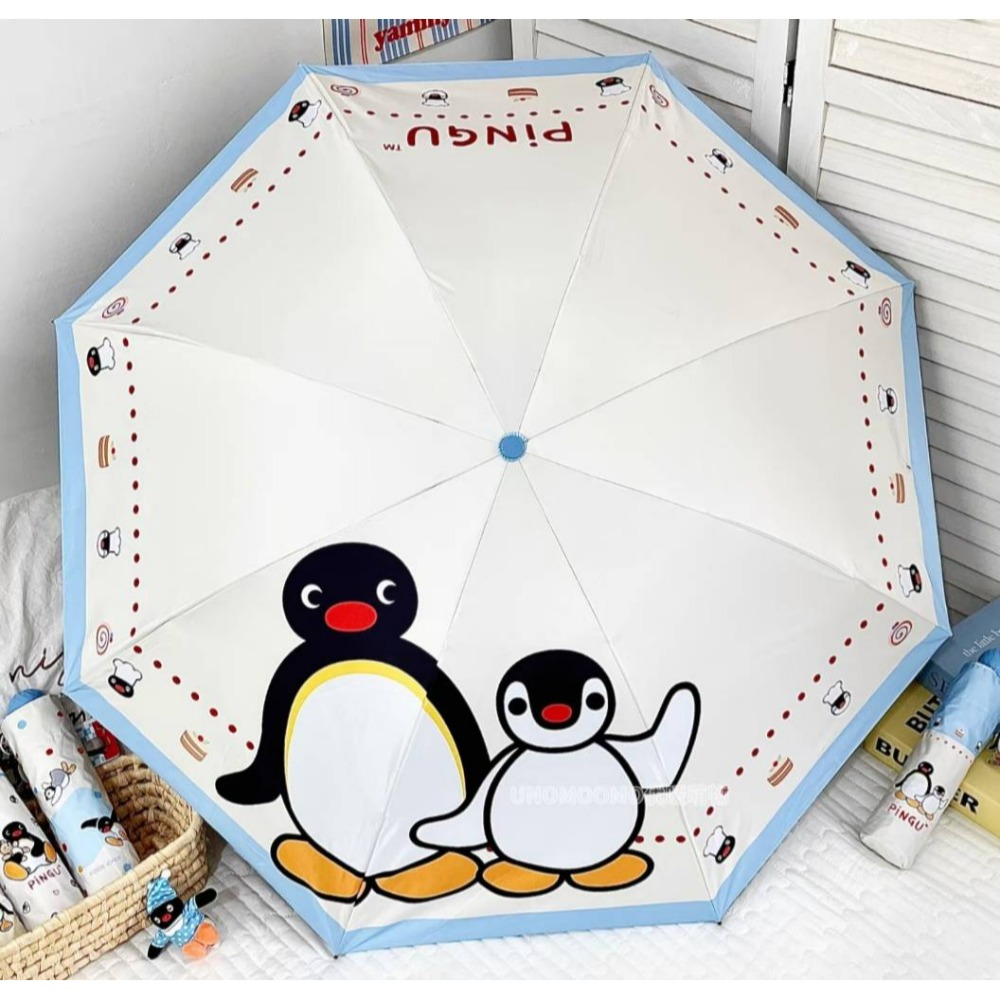 〈預購〉企鵝家族 pingu 圓形螺旋握把 三折 雨傘 陽傘 折疊傘-規格圖10