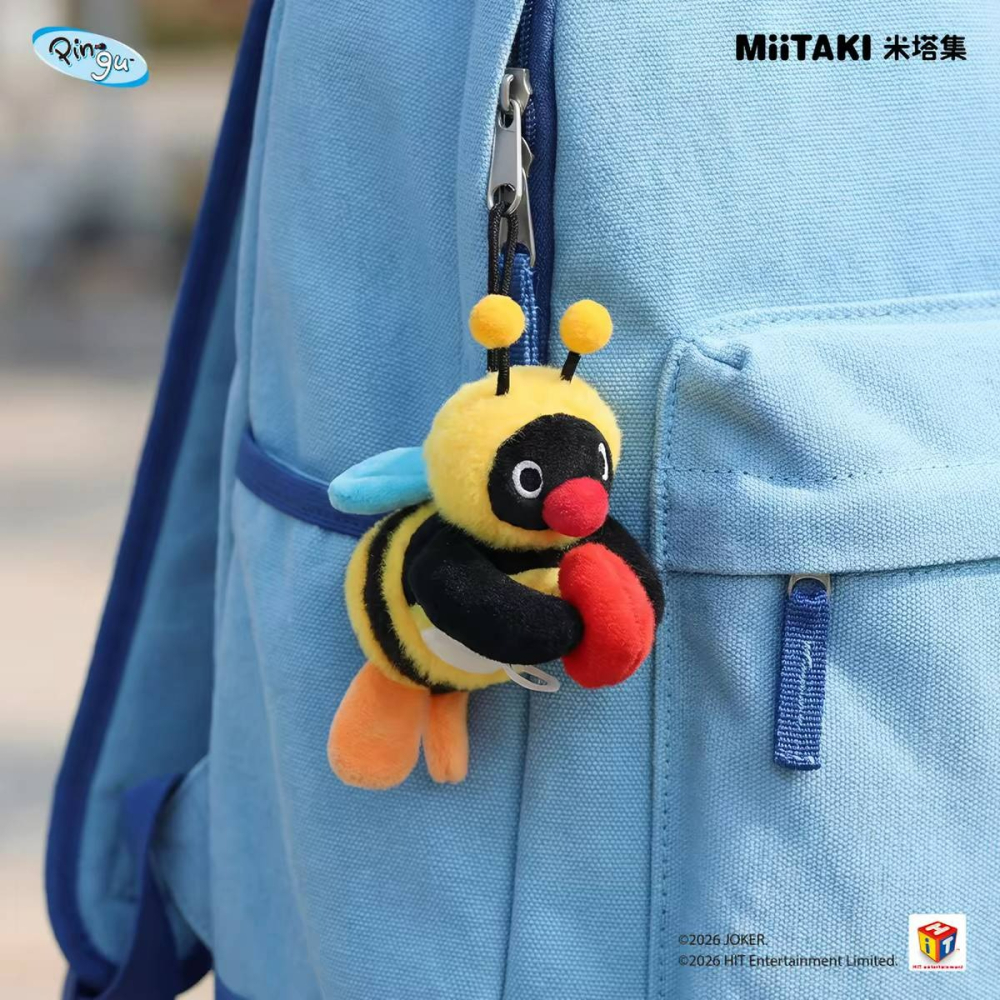 〈預購〉企鵝家族 pingu 蜜蜂 昆蟲 震動 娃娃 吊飾-細節圖3