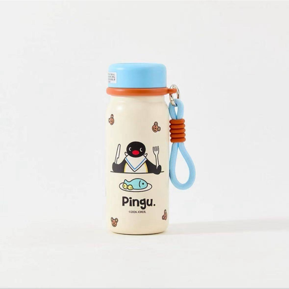 〈預購〉企鵝家族 pingu 藍黃配色 保溫瓶 330ML