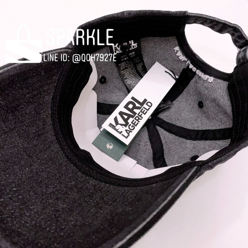 ✴Sparkle歐美精品✴ Karl Lagerfeld 歐版 側臉老佛爺卡爾2.0牛仔水洗棒球帽 帽子 遮陽帽-細節圖11