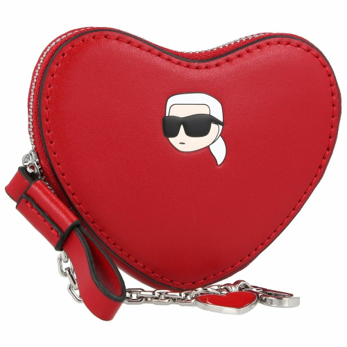 ✴Sparkle歐美精品✴Karl Lagerfeld 老佛爺卡爾側臉頭像愛心皮革零錢包 鑰匙包 吊飾包 現貨真品
