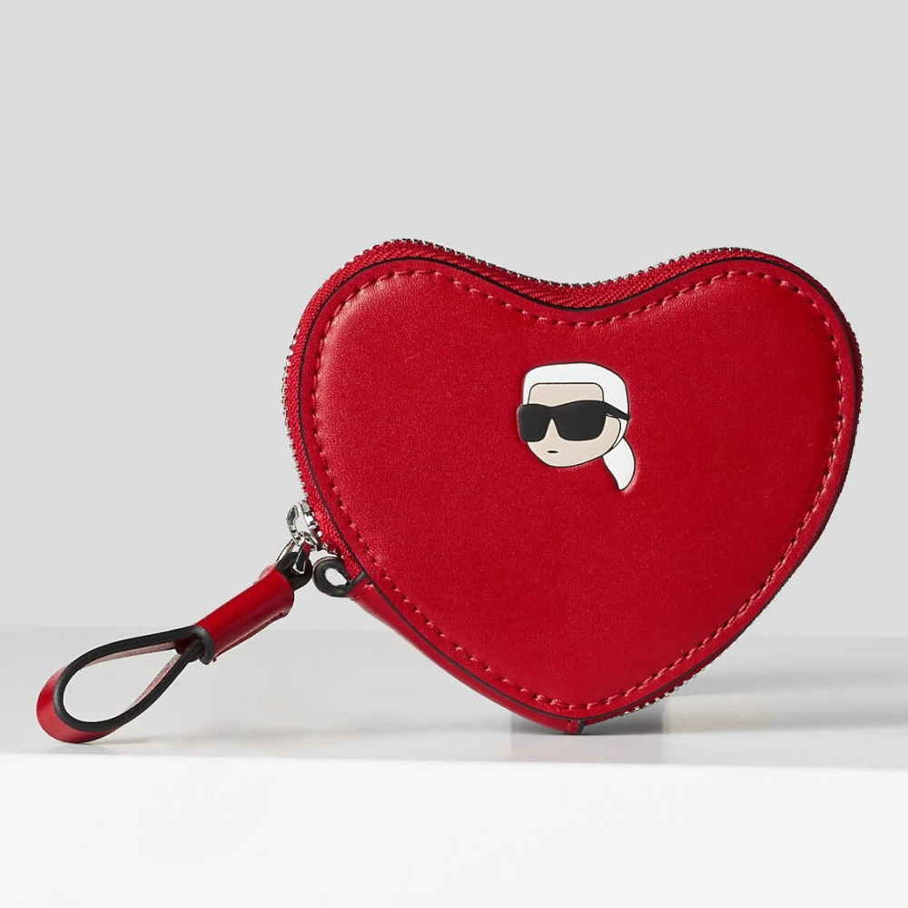 ✴Sparkle歐美精品✴Karl Lagerfeld 老佛爺卡爾側臉頭像愛心皮革零錢包 鑰匙包 吊飾包 現貨真品-細節圖10