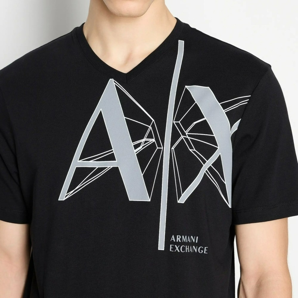 ✴Sparkle歐美精品✴ Armani Exchange AX 大logoV領短袖上衣T恤 現貨真品-細節圖2