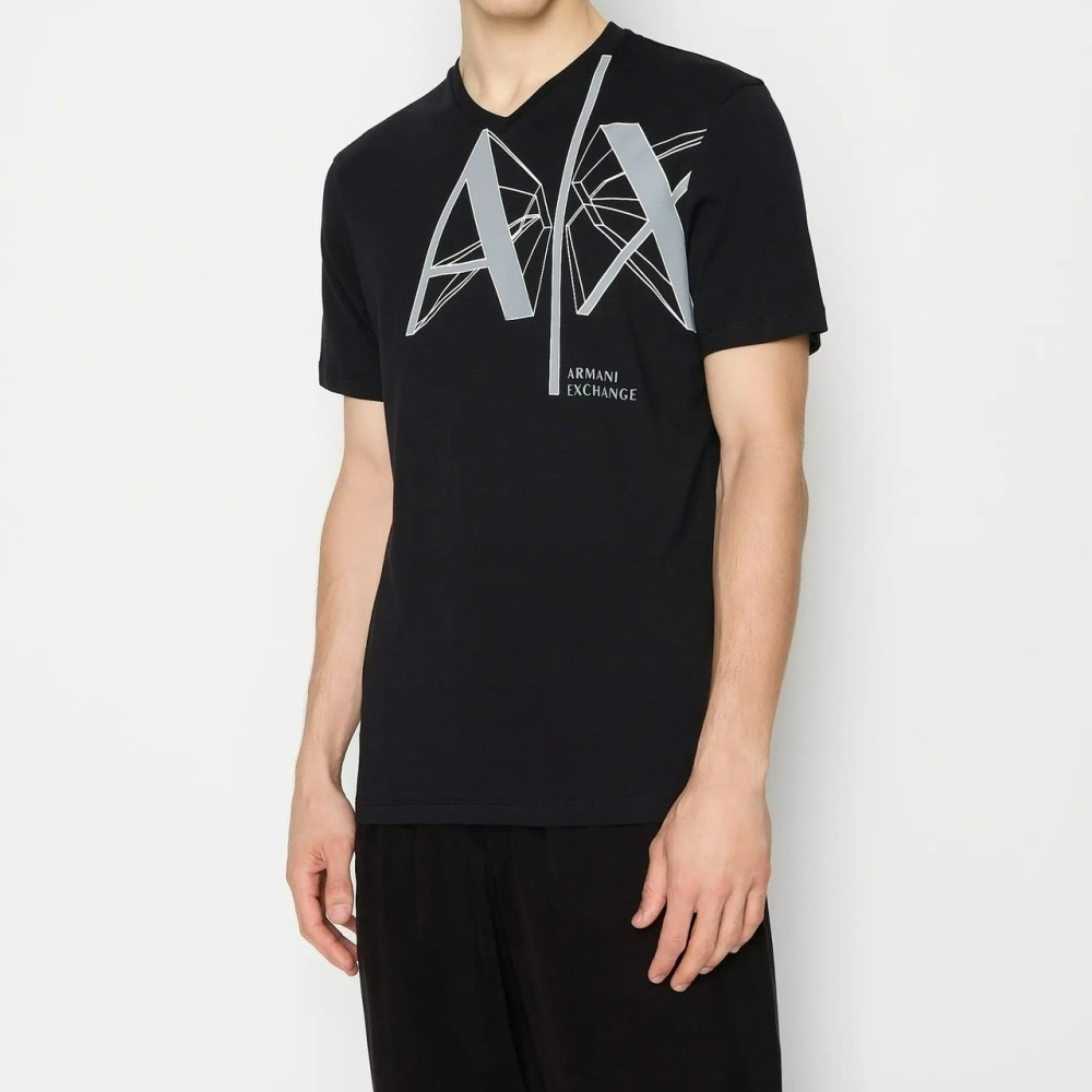 ✴Sparkle歐美精品✴ Armani Exchange AX 大logoV領短袖上衣T恤 現貨真品-細節圖3