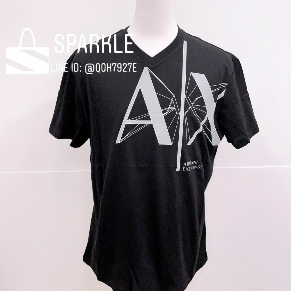 ✴Sparkle歐美精品✴ Armani Exchange AX 大logoV領短袖上衣T恤 現貨真品-細節圖8