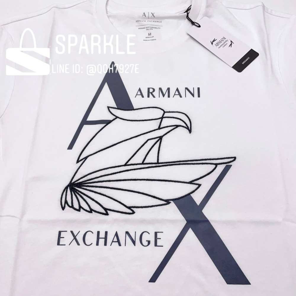 ✴Sparkle歐美精品✴ Armani Exchange AX 刺繡老鷹logo短袖上衣T恤 現貨真品-細節圖10