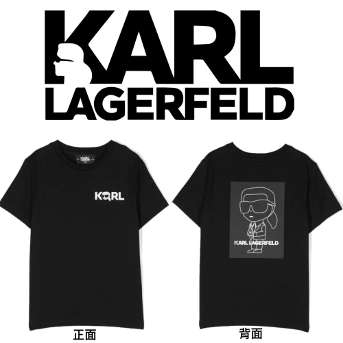 ✴Sparkle歐美精品✴ Karl Lagerfeld 老佛爺卡爾背部方框大卡爾袖上衣T恤 青年版 現貨真品