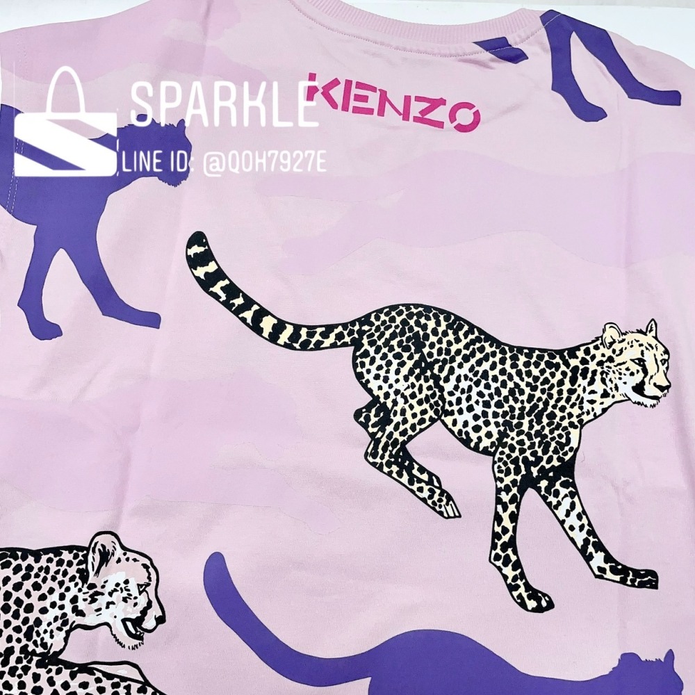 ✴Sparkle歐美精品✴ Kenzo 虎頭花豹logo滿版短袖T恤上衣 青年版 現貨真品-細節圖5